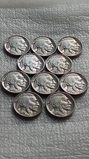 Vintage Lot Of 10-1928-1938 Buffalo Nickles-Full Dates-Nicer Grades!-Mixed Dates