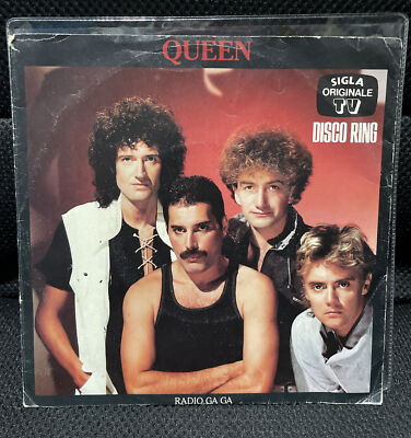 QUEEN RADIO GAGA, RARE ITALY (DISCO RING SIGLA TV) 1984 VINYL 7°