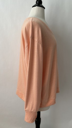 NUEVO CON ETIQUETAS Athleta Sunrise Sudadera Suave Cuello en V 1X 16W 18W Playa Melocotón Pulgares - Imagen 12 de 16