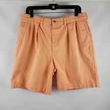 Vintage Polo Ralph Lauren Mens 34 Classic 67 Chino Pleated Shorts Orange