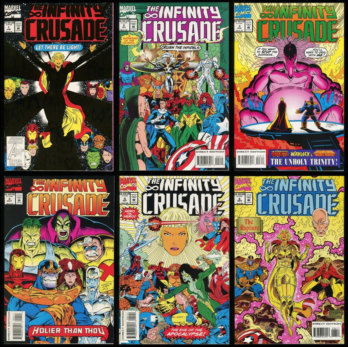 Infinity Crusade Comic Set 1-2-3-4-5-6 Marvel 1993 Jim