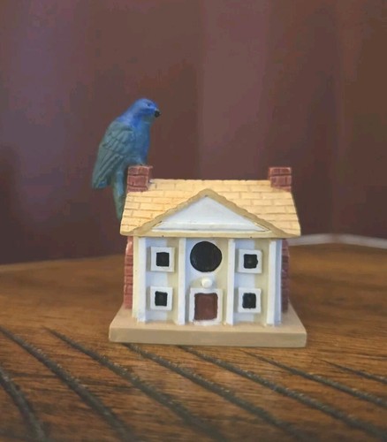 Lote de 2 Casas de Pájaros Miniatura Lenox Vintage Retiradas Coleccionables Pájaro Rojo y Azul - Imagen 2 de 14