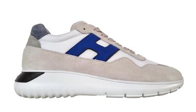 Hogan Herren Schuhe Sneaker Interactive3 Schnürer HXM3710EG301V20JJ4 Weiß Blau