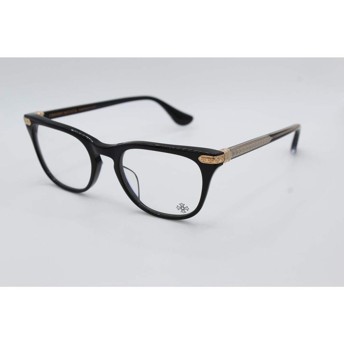 Chrome Hearts WILLYWANKER Black-Gold Eyeglasses 51-20-150 | eBay