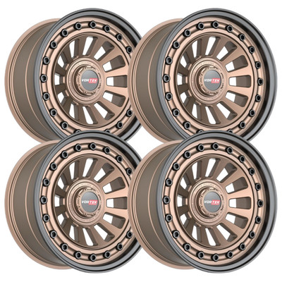 (Set-4) Vortek VRD-702 18x9 5x127/5x139.7 -12mm Bronze Black wheels rims 18 Inch