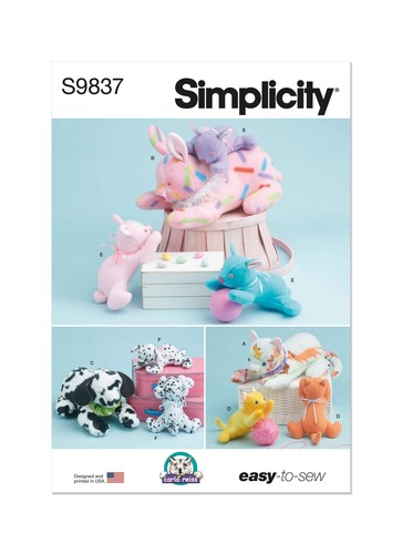 Simplicity Sewing Pattern S9837 PLUSH ANIMALS - 第 1/6 張圖片