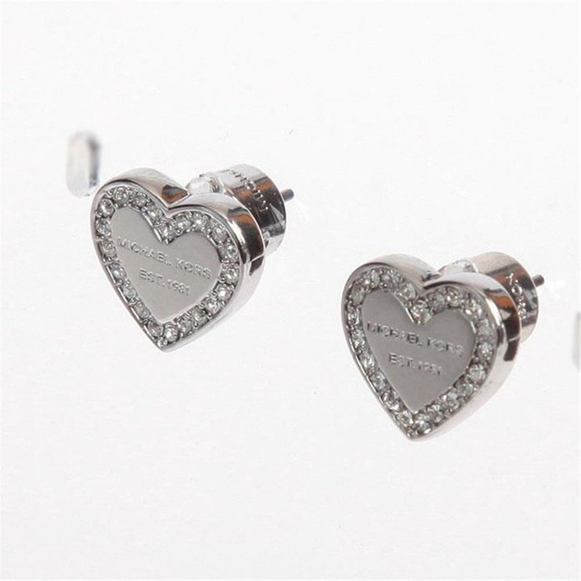 michael kors heart earrings silver