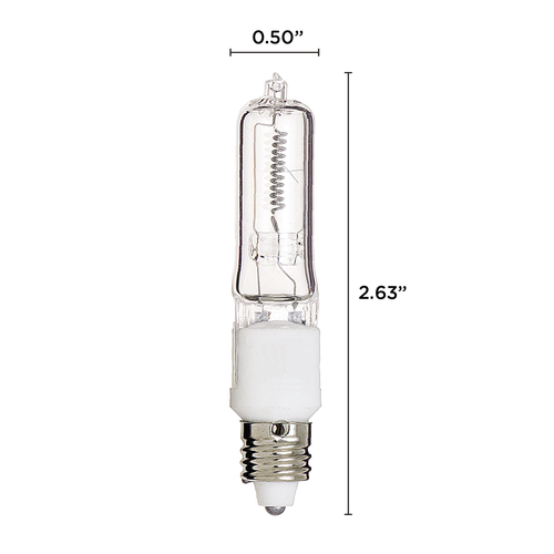 Satco S3162 S3198 50Q/CL/MC 50W 120V T4 Mini Candelabra E11 Clear Warm White - Picture 2 of 3