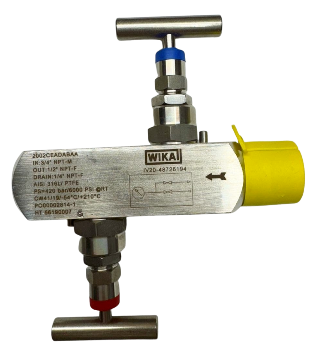 Wika IV20-48726194 Stainless Steel 2 Way Manifold Valve, Model