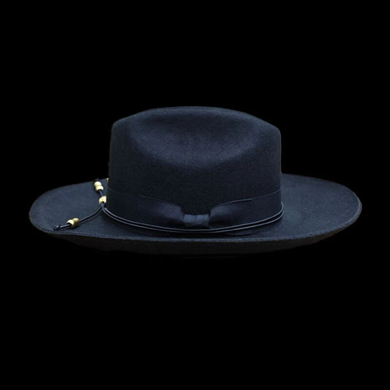 Unisex Caballería Guerra Civil Sable Oficial Moda Sombrero Negro Cuerda Oveja Fieltro Sombrero Foto 3 de 4