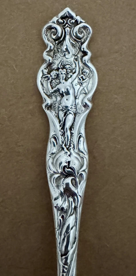 "ART NOUVEAU WALLACE IRIAN 5 1/2"" CUCHARA DE HELADO ESTERLINA PIEZA ANTIGUA ¡ESTADO FRESCO!! Foto 2 de 4