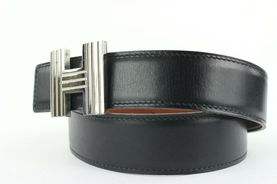 Hermès Black x Silver Reversible Cadena H Belt Kit 863her49 Hermès Black x Silver Reversible Cadena H Belt Kit 863her49