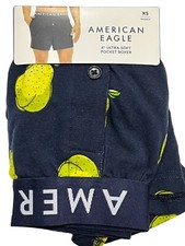 NWT AMERICAN EAGLE 4" Ultra Soft Pocket Boxer Sz XS-S-XL Blue Yellow Pears 6