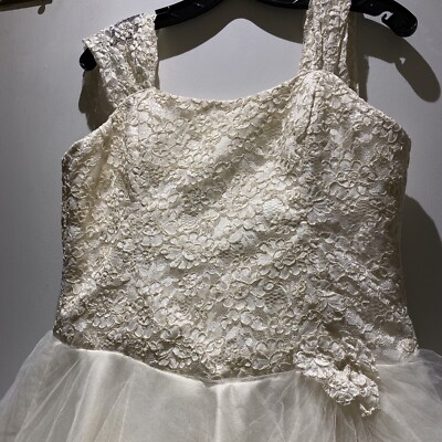 New Ivory Gold Lace And Tulle Skirt Dress Bat Mitzvah Medium | eBay