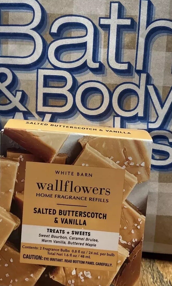 Salted Butterscotch Vanilla Wallflower Refills 2-Pack Bath & Body Works Free Shipping