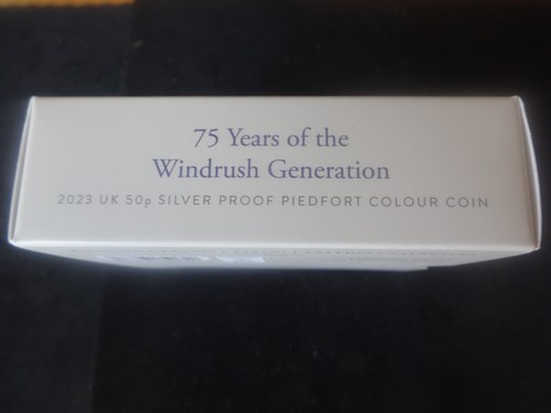 2023 SILVER PROOF COLOUR 50p PIEDFORT COIN BOX + COA WINDRUSH GENERATION 1/1250 - Picture 7 of 8
