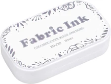 Fstaor Large White Ink Pad - 3.7x2.2 Inch, Permanent for Rubber Stamps on Fabric