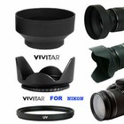 Hard Lens Hood + Hd Uv Filter + Collapsible Rubber Hood For Nikon Coolpix P1000