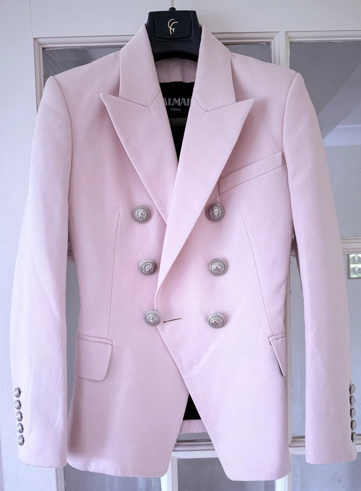 Balmain — Balmain Paris atelier Baby Pink Wool Blazer Jacket With Double Lining Size 34