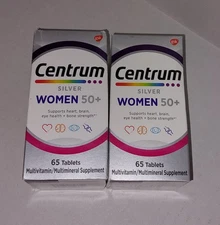 Pack 2- Centrum Silver Women's Multivitamin for Women 50+, 65 CT Ea, Exp 05/26
