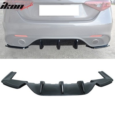 Fits 17-26 Alfa Romeo Giulia MX Style 3PCS Rear Bumper Lip Diffuser + Aprons PU