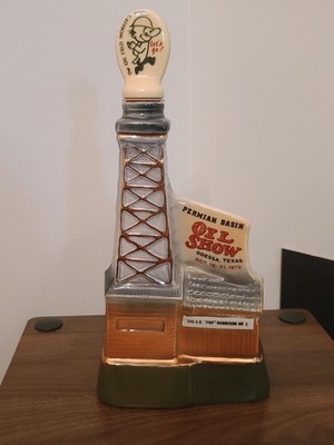 1972 Jim Beam Decanter, Permian Basin Oil Show in Odessa TX, October 18-21, 1972
