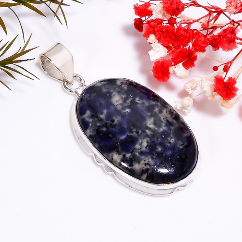 Pendentif En Argent Sterling 925 Avec Jaspe Sanguin (pierre De Sang) Naturel - Fait Main - Longueur 2,5 Pouces