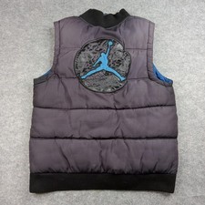 Jordan Vest Youth XL Black Blue Quilted Zip Sleeveless Jumpman Patch Logo Puffer