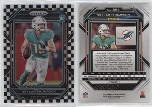 2022 Panini Prizm Rookies Black & White Checker Skylar Thompson #354 Rookie RC