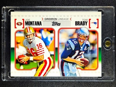 JOE MONTANA & TOM BRADY 2010 Topps GRIDIRON LINEAGE DUAL Insert #GL-MOB MINT SP