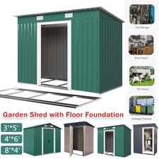 Metal Garden Storage Shed 8 x 10 FT Outdoor Garden Storage Box with Base Frame