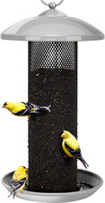 Finch Feeders for Outdoors Hanging, Metal Mesh Tube Bird Feeder for Nyjer/Thi...