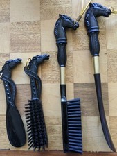 Vintage Bakelite Horsehead Shoehorn  Brush Dual Set 4 Pieces