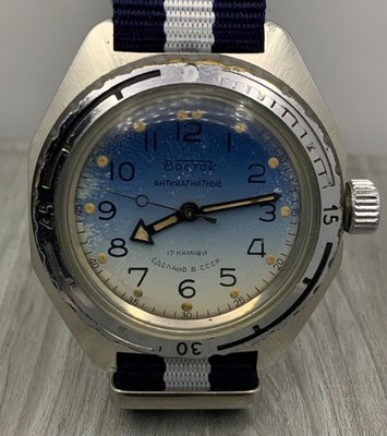 Military Soviet Watch Wostok Vostok USSR Amphibia Serviced Mechanical Wristwatch