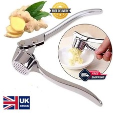 Stainless Steel Garlic Press Manual Pull Type Anti-Skid Heavy Duty Crusher UK