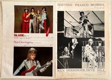SLADE Noddy Holder Dave Hill RICK DERRINGER 1974 CLIPPING JAPAN ML 3M 2PAGINE