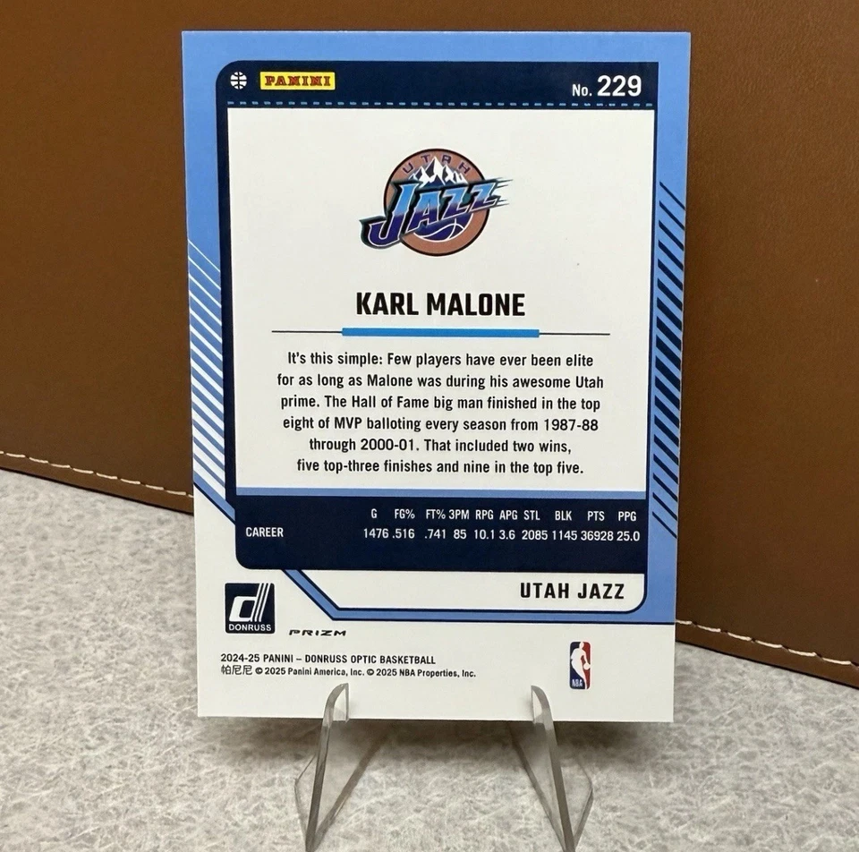 Karl Malone 2024-25 Donruss Optic - Legends Jazz Prizm Utah Jazz #244 SP Foto 2 de 2