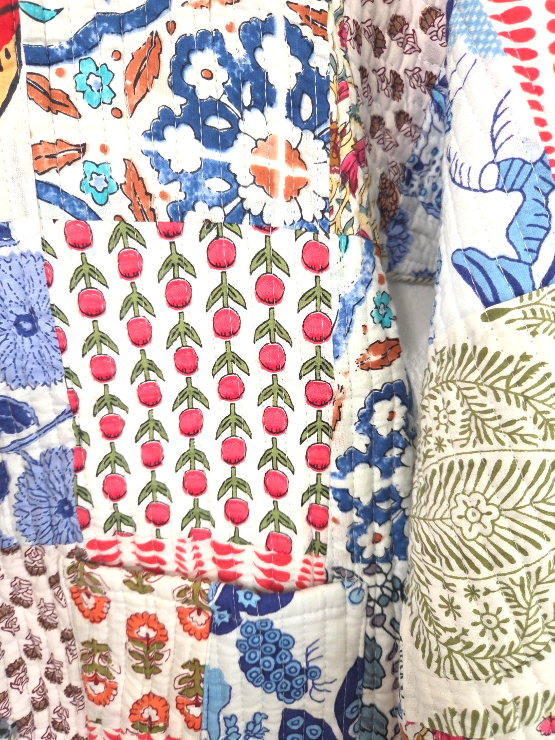 Quilted Patchwork Jacket Floral Cotton Women's Co… - image 11