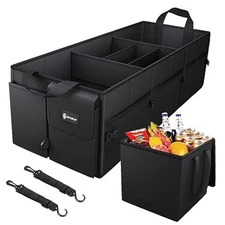  Trunk Organizer with Insulated Large Trunk Organizer Black-Large with Cooler