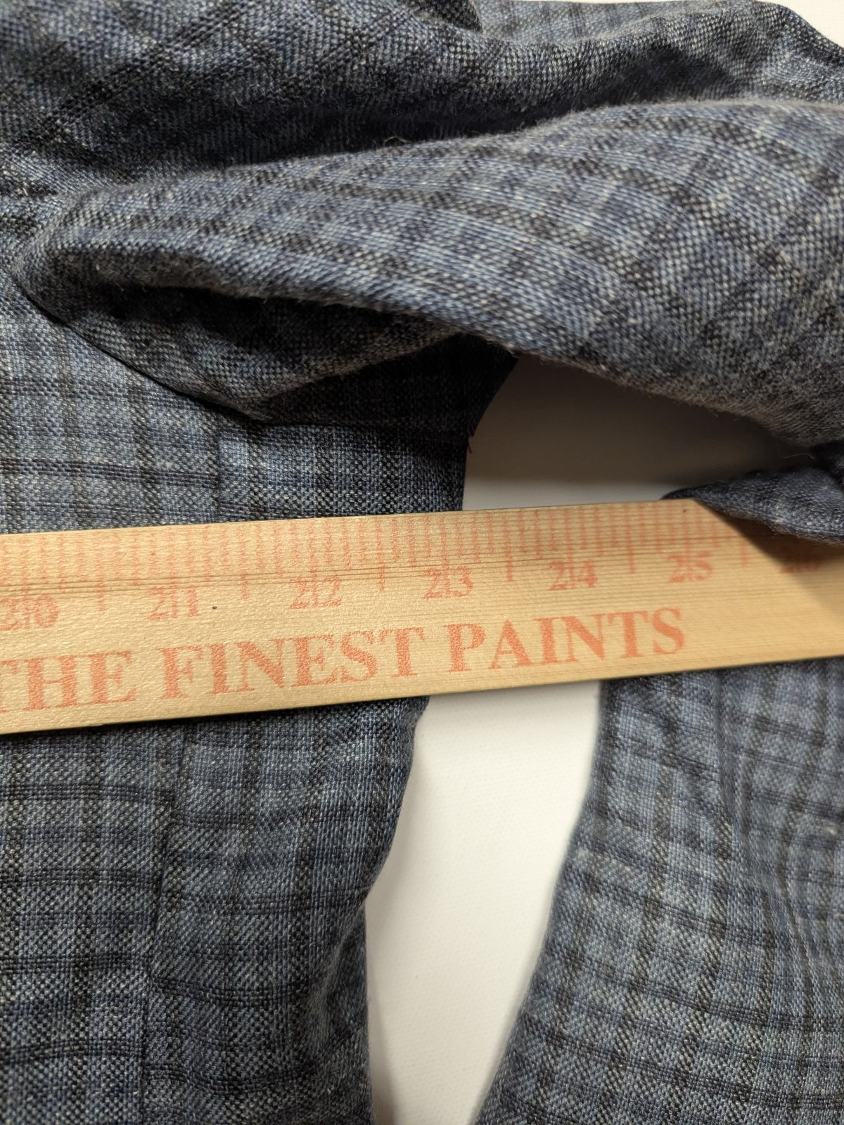 JOS A BANK Vtg Wool Silk Linen Blue Plaid 44R BLAZER SUIT COAT JACKET Men's