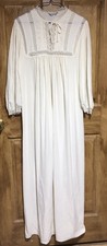 Vtg Christian Dior Lingerie Nightgown Lace Cottage Core Sz M/L Fall Winter Cream