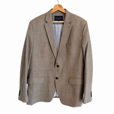 Banana Republic Mens Tailored Fit Blazer Sport Coat Size 44R Cotton Brown Office