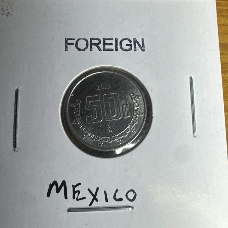 Mexico 2010 50 Centavo Coin~Stainless Steel~Eagle