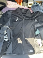 Jordan Dri-FIT Track Jacket Full Zip Colorblock Black Gray Men's Medium C23