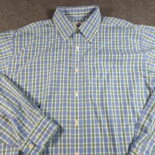 Brooks Brothers 346 Shirt Mens Large Plaid Button Down Non Iron Dress Shirt