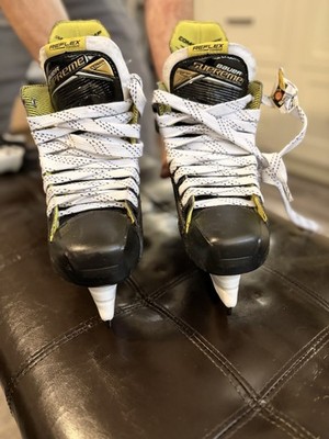 Bauer Supreme Comp Ice Hockey Skates Black/Yellow/White Lace-Up w/ Laces