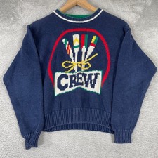 Gap Crew Sweater Kids Medium Blue Rowing Oars Graphic Knit Pullover Vintage 90s