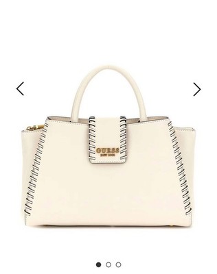 Guess Libera Raised Seam Satchel Grab Bag, Stone