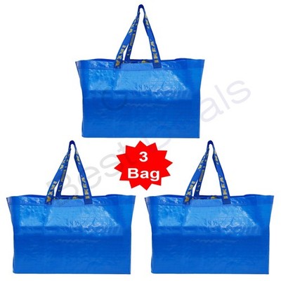 NEW Ikea FRAKTA Large Blue Reusable Shopping Travel Bag Laundry Storage - 3 Bag