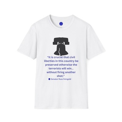Civil Liberties Quote T-Shirt Unisex Softstyle Tee Activists Blue Dot Quotes 